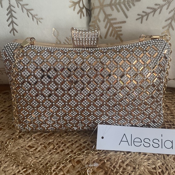 Alessia Gold & Rhinestone Clutch - Picture 14 of 15